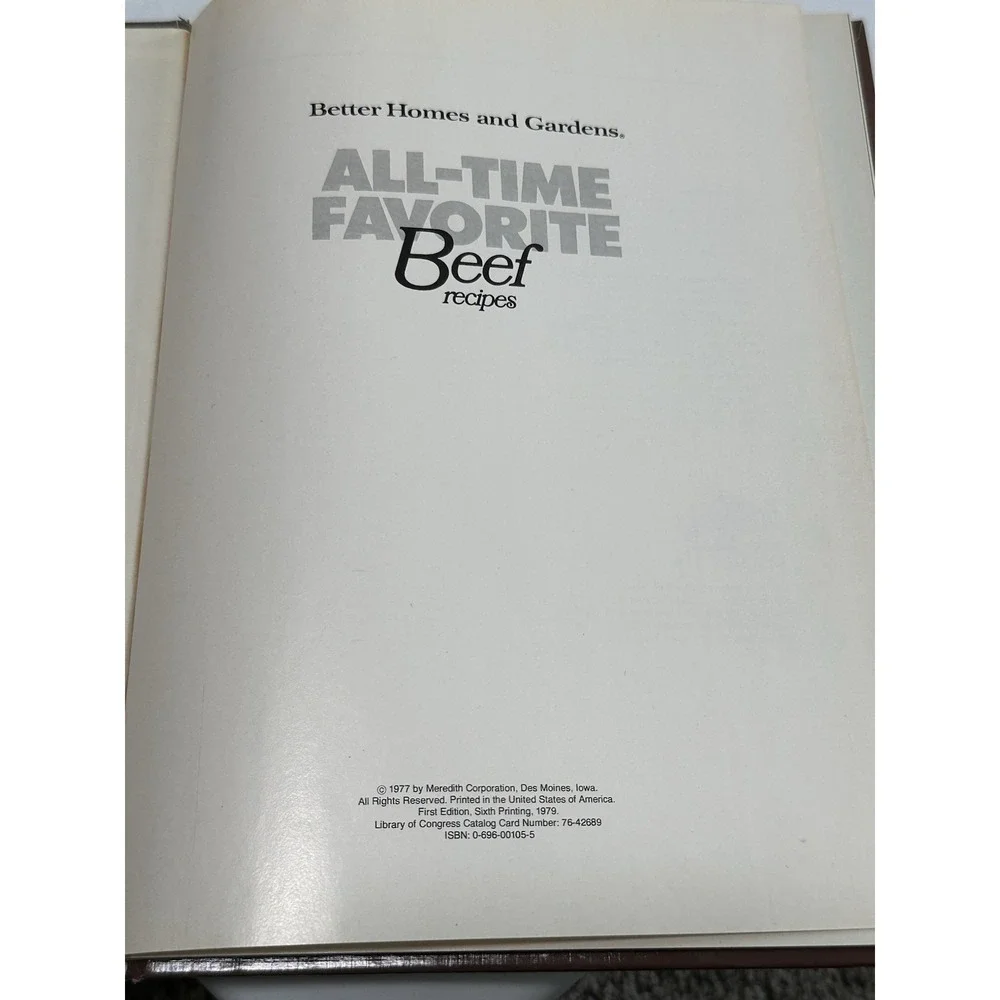 Vintage 1977 Better Homes & Gardens All-Time Beef Cooking Cookbook Recipes
